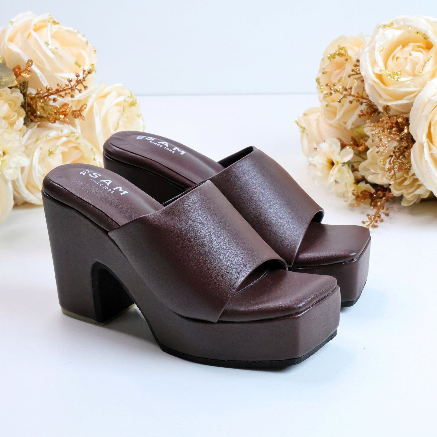 Chunky Strap Wedge 4.5 Inch Heel