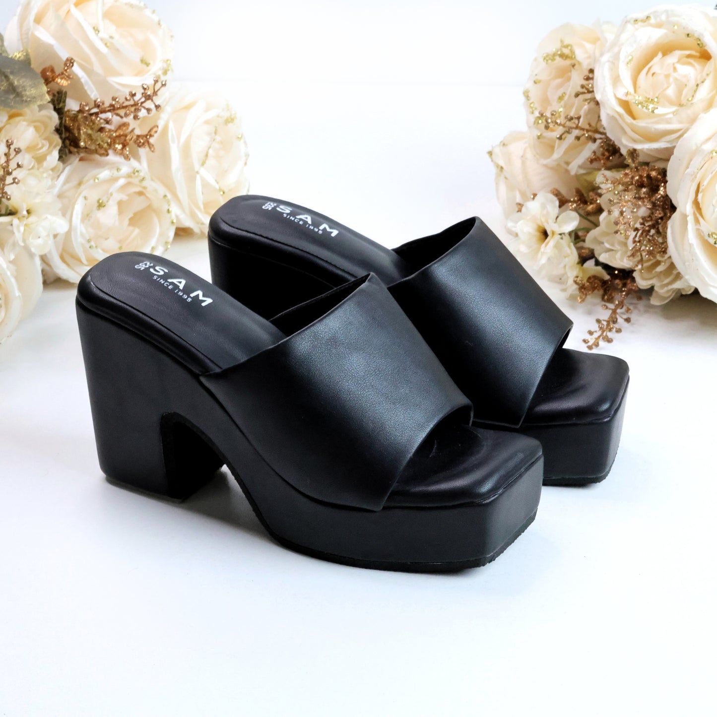 Chunky Strap Wedge 4.5 Inch Heel