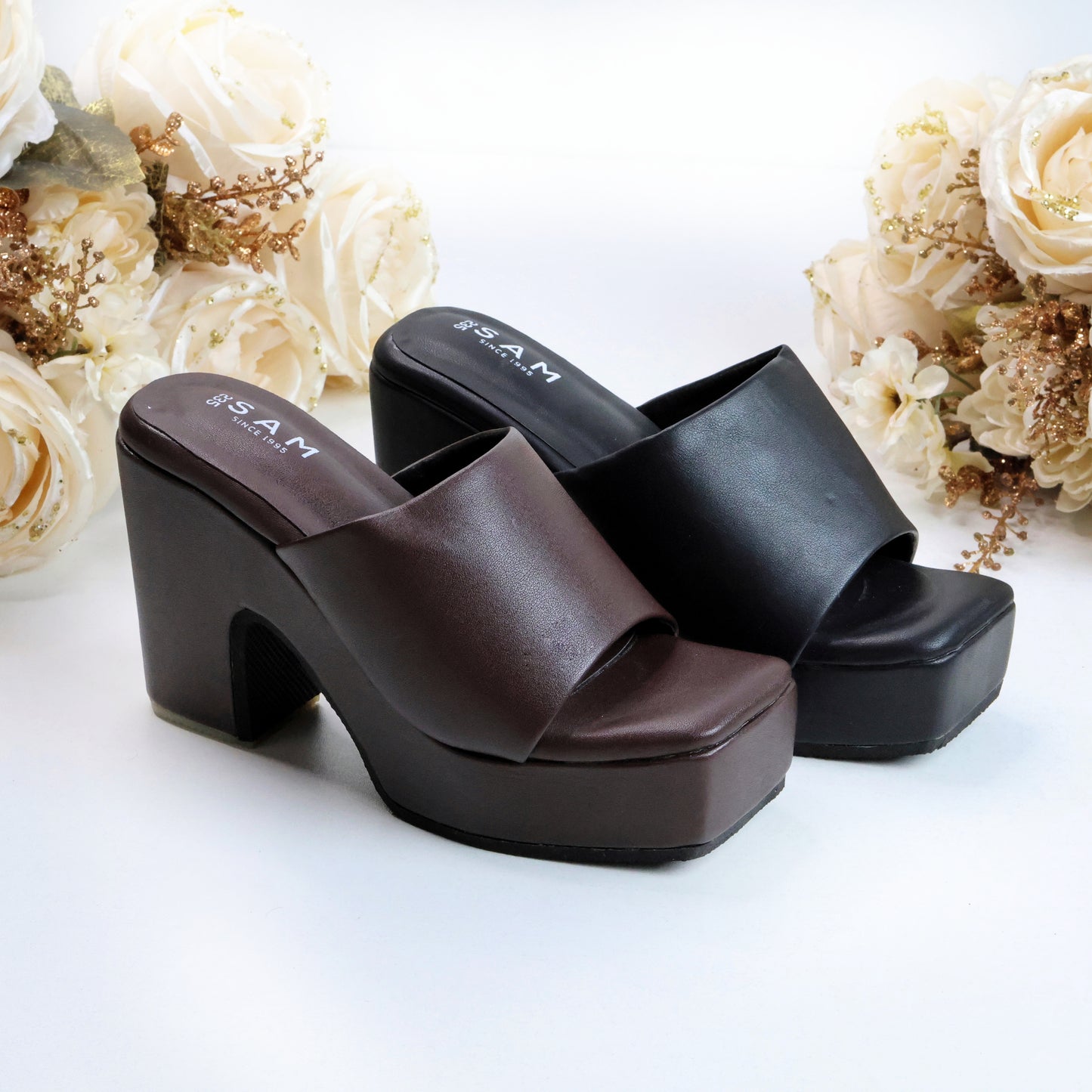 Chunky Strap Wedge 4.5 Inch Heel