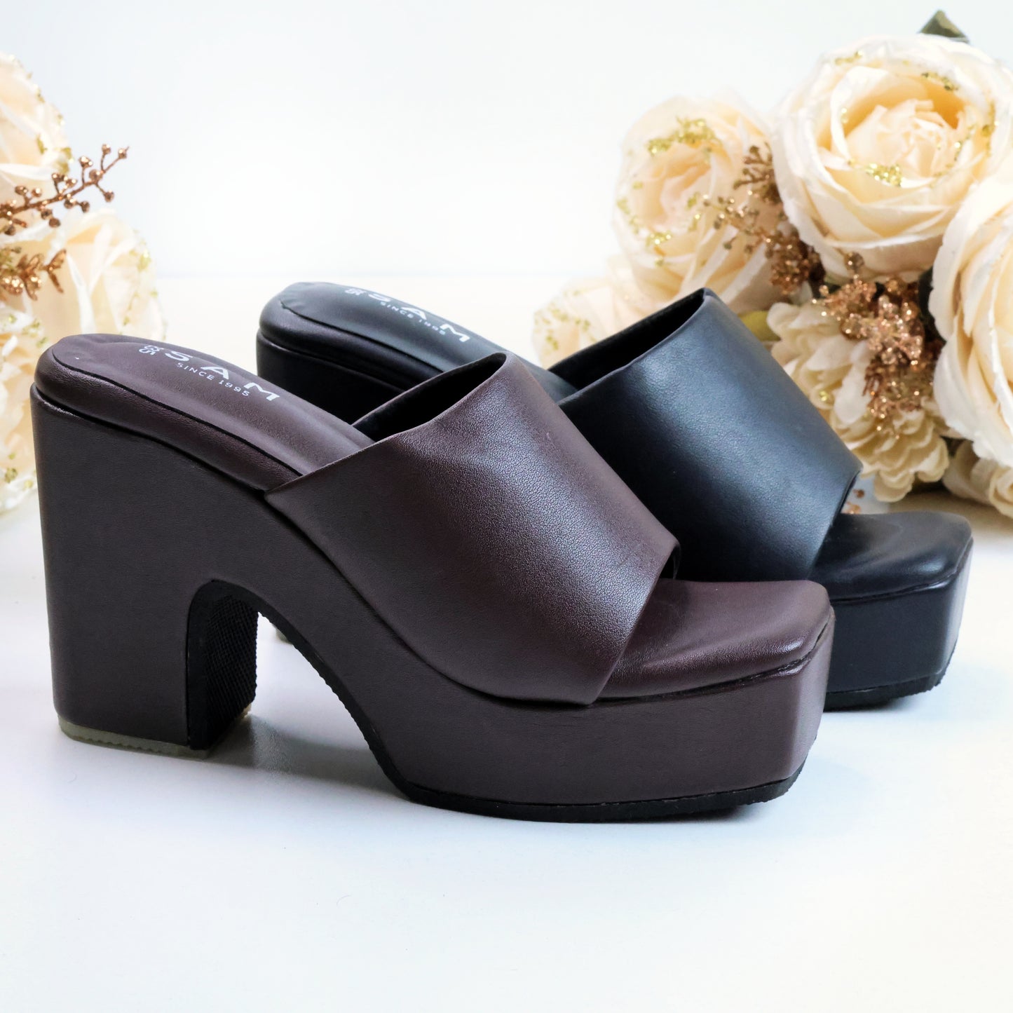 Chunky Strap Wedge 4.5 Inch Heel