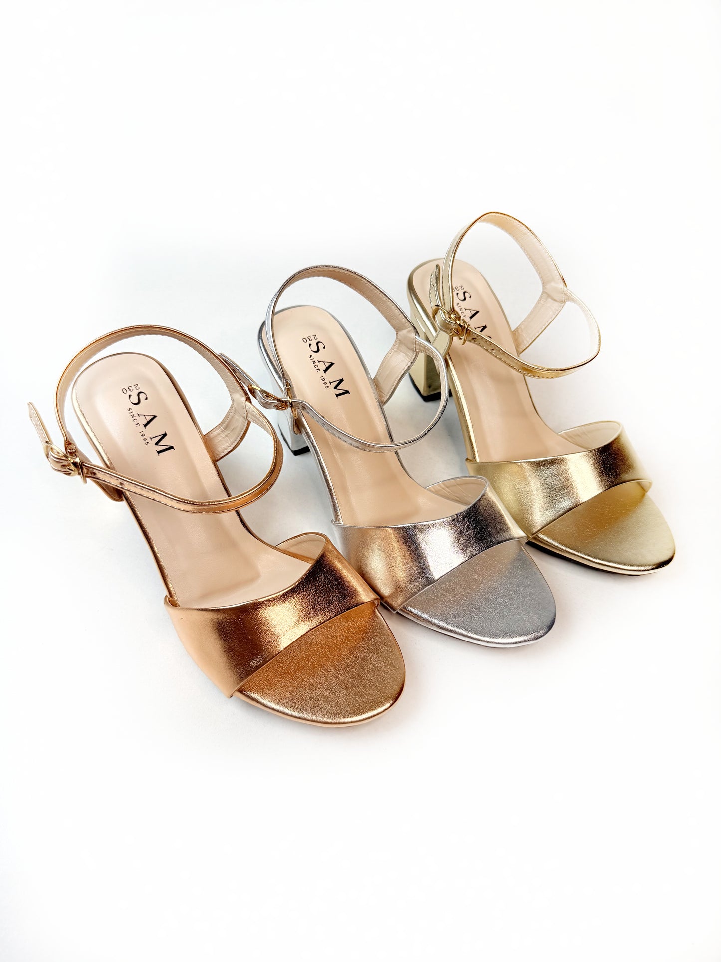 Sleek Metallic 2.7 inch Heel