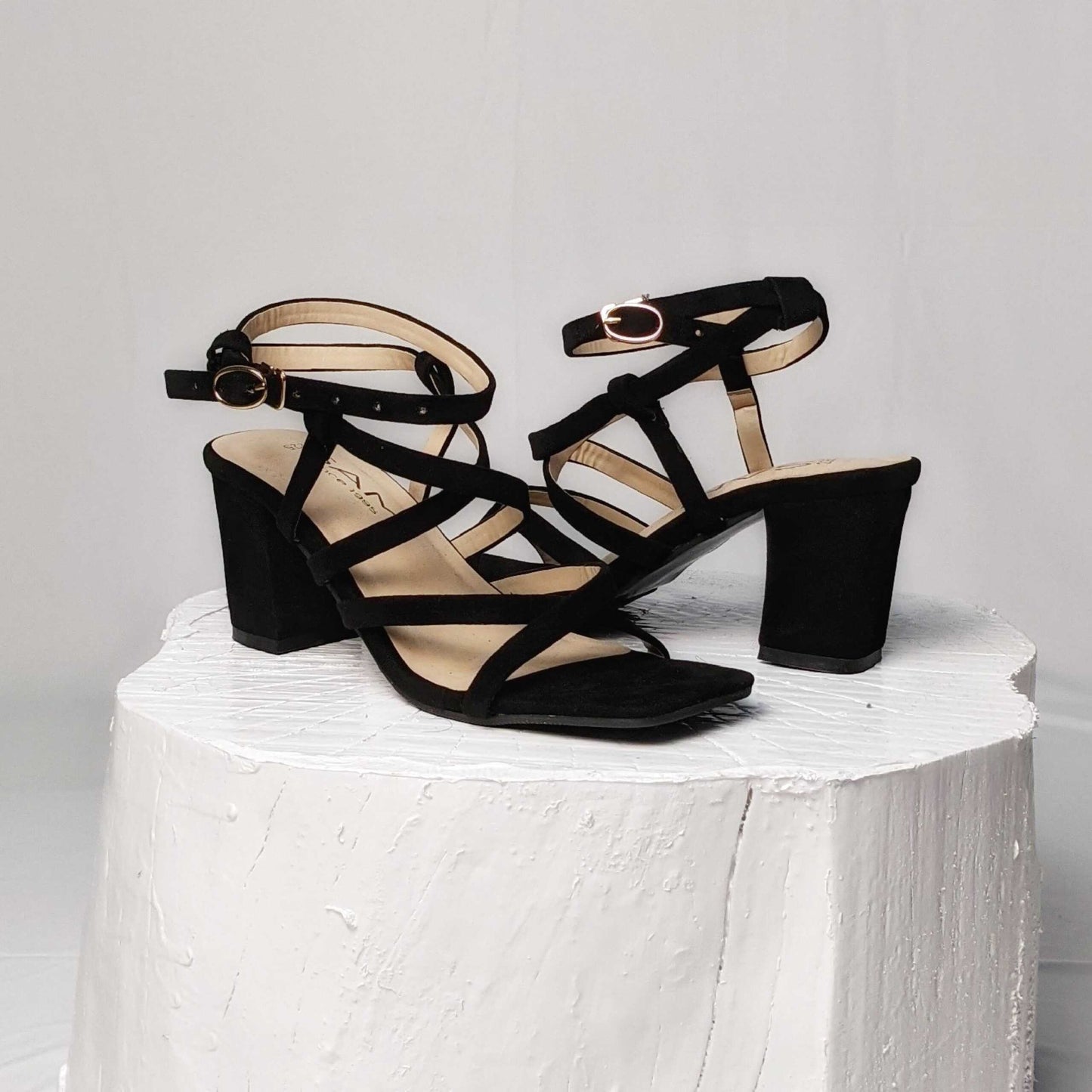 Multi Cross Ankle Strap 2.7 Inch Heel