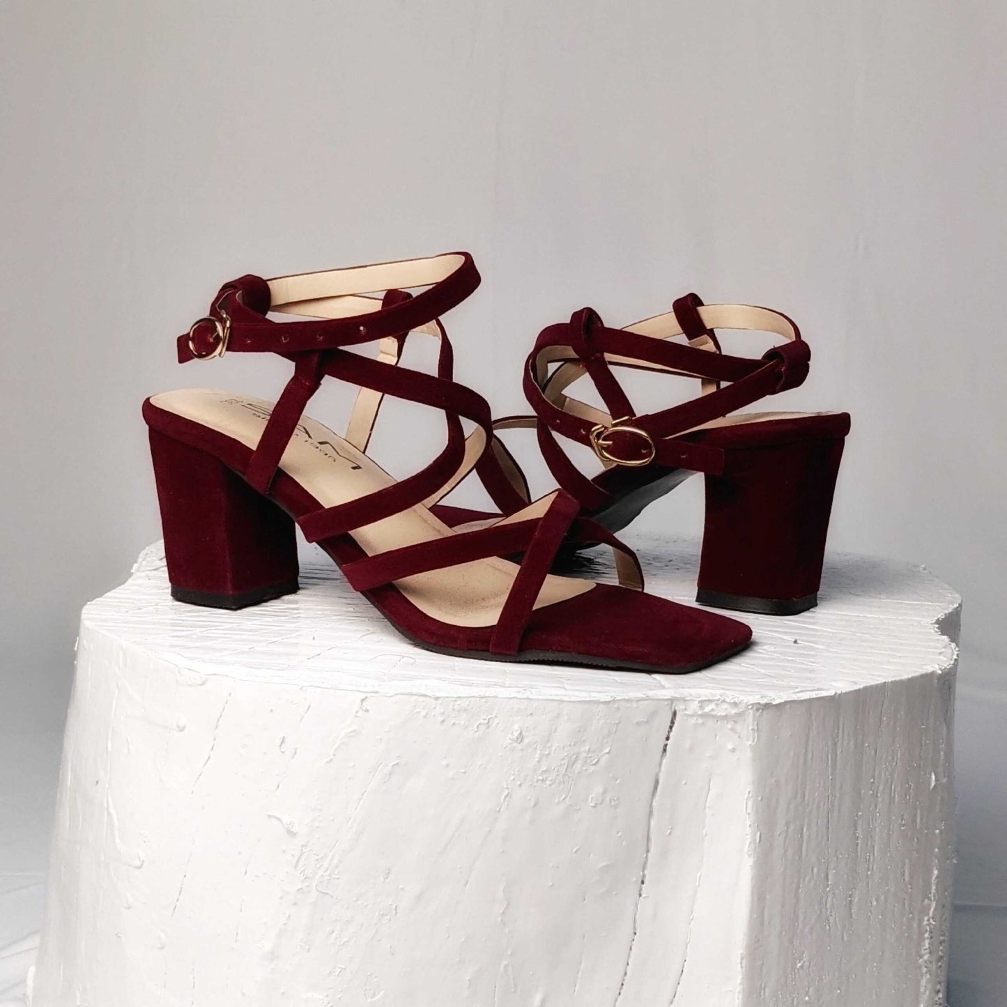 Multi Cross Ankle Strap 2.7 Inch Heel