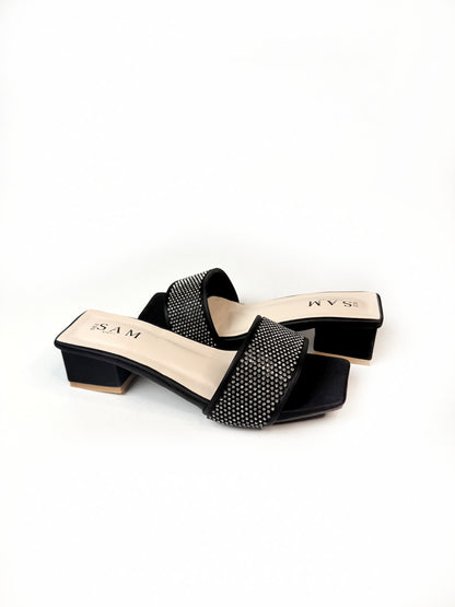 Crystal Band 1.5 inch Heel