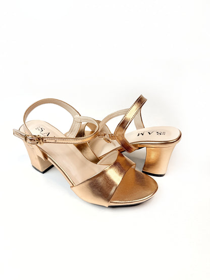 Sleek Metallic 2.7 inch Heel