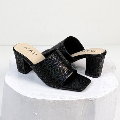 Holographic Pattern Strap 2.7 Inch Heel