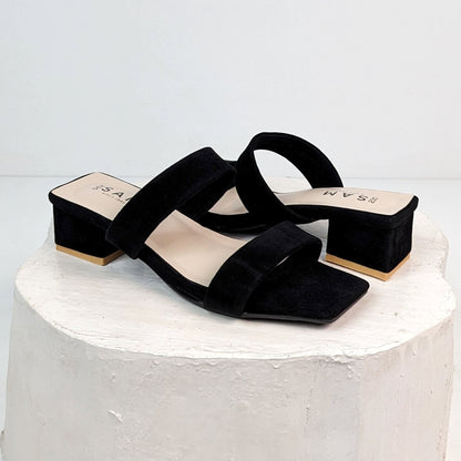 Minimal Double Thick Strap 1.5 Inch Heel