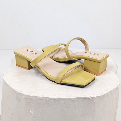 Minimal Double Thin Strap 1.5 Inch Heel