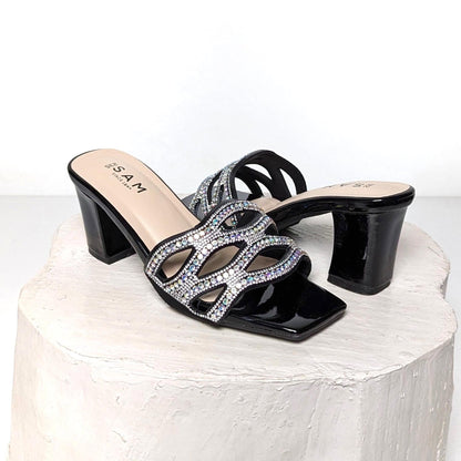 Gorgeous Wavy Rhinestone 2.7 Inch Heel