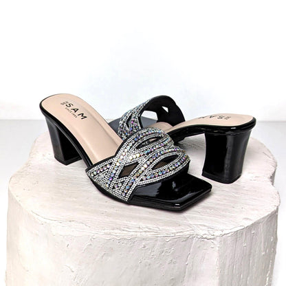 Gorgeous Oval Rhinestone 2.7 Inch Heel