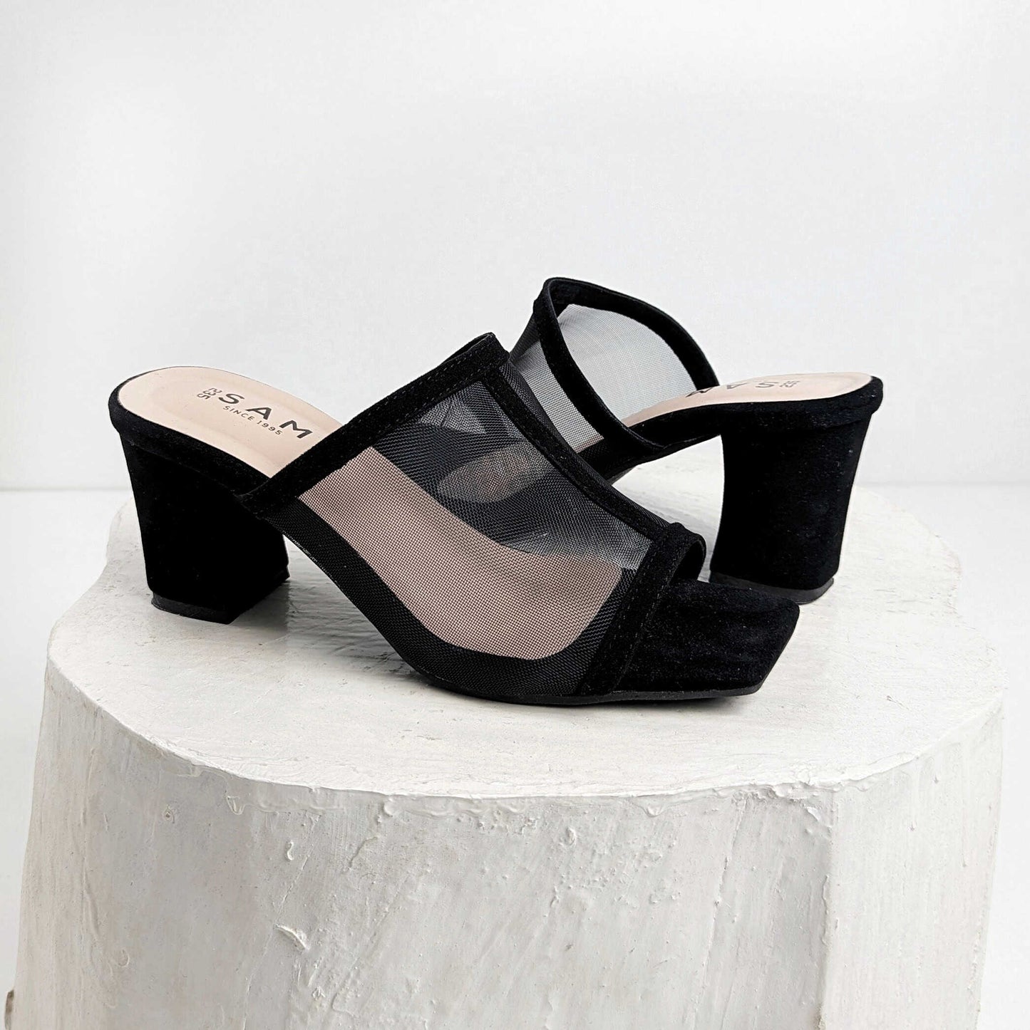 Plain Mesh Mule 2.7 Inch Heel